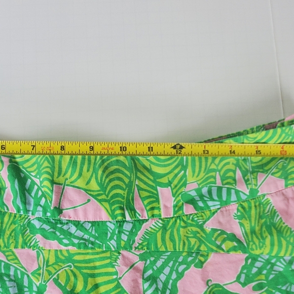 Vintage Lilly Pulitzer Zebra Butterfly Print Green Pink Skirt Size 12 Spring - Picture 13 of 14